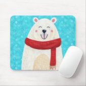 Cute Polar Bear Winter Mousepad Muismat (Met muis)