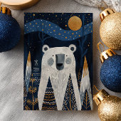 Cute Polar Bear Winter Scenery Nordic Christmas  Briefkaart