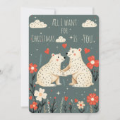 Cute Polar Bears Christmas Card Feestdagenkaart (Voorkant)