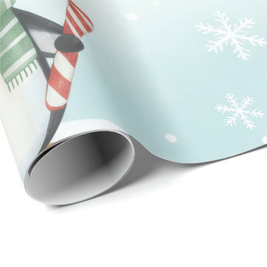 Cute Polar Bears & Penguins Christmas Pattern  Cadeaupapier (Rol Hoek)