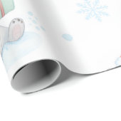 Cute Polar Bears Penguins Christmas Wrapping Paper Cadeaupapier (Rol Hoek)