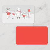 Cute Polar Beer and Friends Holiday Party Plaatskaartje (Voorkant / Achterkant)