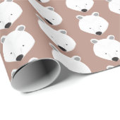 Cute Polar Beer Animal Wrapping Paper Cadeaupapier (Rol Hoek)