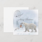 Cute Polar Beer Arctic Fox Santa Winter Kerstmis Feestdagenkaart (Voorkant / Achterkant)