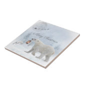 Cute Polar Beer Arctic Fox Santa Winter Kerstmis Tegeltje (Zijkant)
