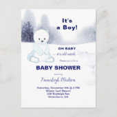 Cute Polar Beer Baby shower Briefkaart (Voorkant)