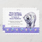 Cute Polar Beer Baby shower Kaart (Voorkant / Achterkant)
