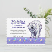 Cute Polar Beer Baby shower Kaart (Staand voorkant)