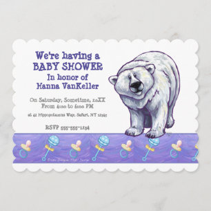Cute Polar Beer Baby shower Kaart