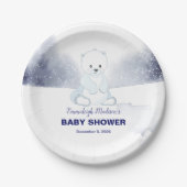 Cute Polar Beer Baby shower Papieren Bordje (Voorkant)