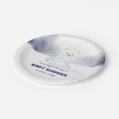 Cute Polar Beer Baby shower Papieren Bordje (Gekanteld)