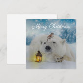 Cute Polar Beer Bird Winter Kerstmis Feestdagenkaart (Voorkant / Achterkant)