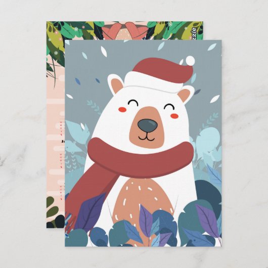 Cute Polar Beer Calendar Briefkaart (Voorkant / Achterkant)