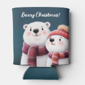 Cute Polar Beer Cubs die handschoenen dragen Blikjeskoeler (Achterkant)