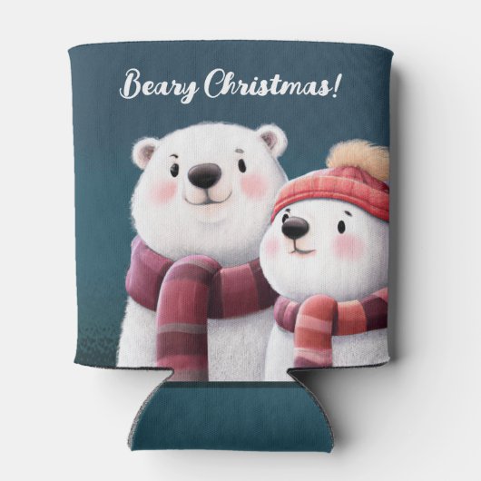 Cute Polar Beer Cubs die handschoenen dragen Blikjeskoeler (Achterkant)