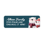 Cute Polar Beer Cubs die handschoenen dragen Etiket (Voorkant)