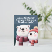 Cute Polar Beer Cubs die handschoenen dragen Feestdagenkaart (Staand voorkant)