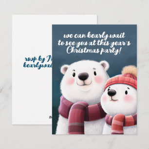 Cute Polar Beer Cubs die handschoenen dragen Feestdagenkaart