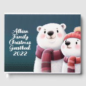 Cute Polar Beer Cubs die handschoenen dragen Gastenboek (Voorkant)