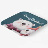 Cute Polar Beer Cubs die handschoenen dragen Papieren Bordje (Gebogen)