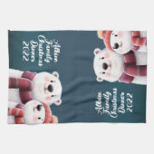 Cute Polar Beer Cubs die handschoenen dragen Theedoek (Horizontaal)