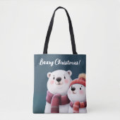 Cute Polar Beer Cubs die handschoenen dragen Tote Bag (Voorkant)