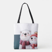 Cute Polar Beer Cubs die handschoenen dragen Tote Bag (Achterkant)