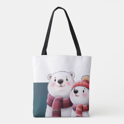 Cute Polar Beer Cubs die handschoenen dragen Tote Bag (Achterkant)