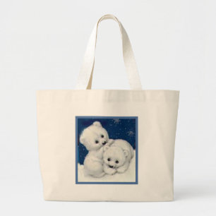 Cute Polar Beer Cubs Grote Tote Bag