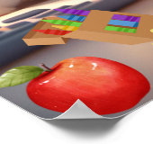 Cute Polar Beer die huiswerk maakt Poster (Hoek)