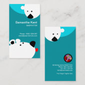 Cute Polar Beer die uit Tongue Babysit tikt Visitekaartje (Voorkant / Achterkant)