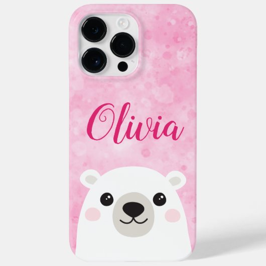 Cute polar beer douanenaam roze Case-Mate iPhone case (Achterkant)