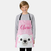 Cute polar beer douanenaam roze schort (Gedragen)