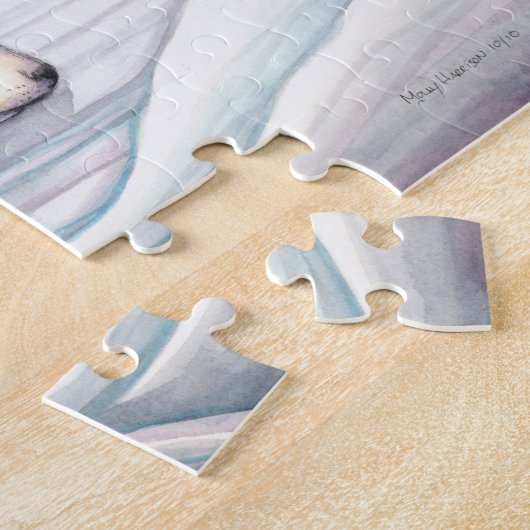 Cute Polar Beer en Angel Cub Puzzle Legpuzzel (Zijkant)