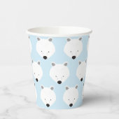 Cute Polar Beer Face Pattern Animal Papieren Bekers (Links)