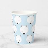 Cute Polar Beer Face Pattern Animal Papieren Bekers (Rechts)