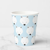 Cute Polar Beer Face Pattern Animal Papieren Bekers (Voorkant)