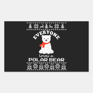 Cute Polar Beer Family Dierenvriend Kerstmis Rechthoekige Sticker