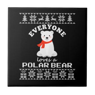 Cute Polar Beer Family Dierenvriend Kerstmis Tegeltje