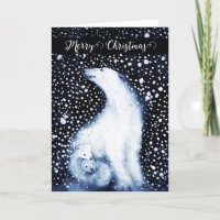 Cute Polar Beer Family Snowy Winter Kerstmis