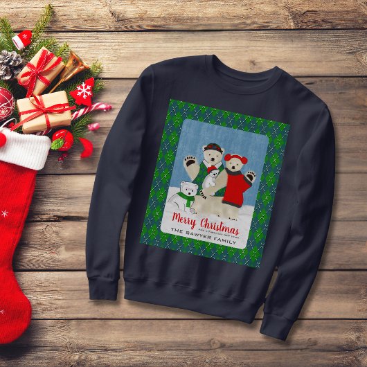 Cute Polar Beer Family Ugly KerstSweater Trui