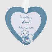 Cute Polar Beer First kerstfoto Template Ornament (achterkant)