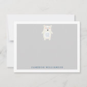 Cute Polar Beer Gray Aangepast geboord Notitiekaartje (Voorkant)