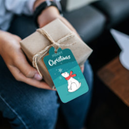 Cute Polar Beer Green-kerstcadeaus voor kerstcadea Cadeaulabel