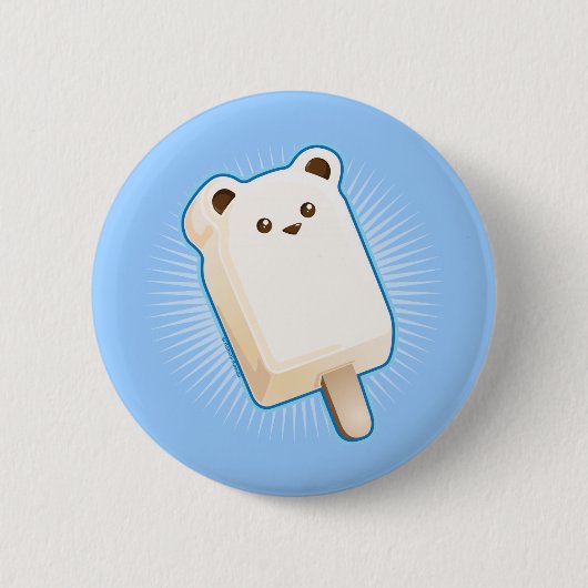 Cute Polar Beer Ice Cream Bar Ronde Button 5,7 Cm (Voorkant)