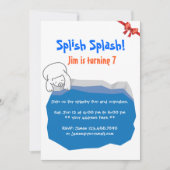 Cute Polar Beer & Ice Pool Birthday Uitnodiging (Voorkant)