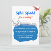 Cute Polar Beer & Ice Pool Birthday Uitnodiging (Staand voorkant)