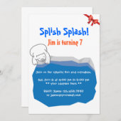 Cute Polar Beer & Ice Pool Birthday Uitnodiging (Voorkant / Achterkant)