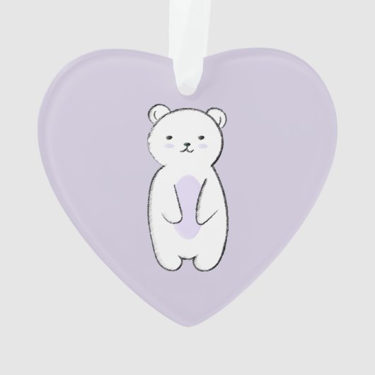 Cute Polar Beer Illustration Ornament (achterkant)