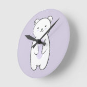 Cute Polar Beer Illustration Ronde Klok (Hoek)